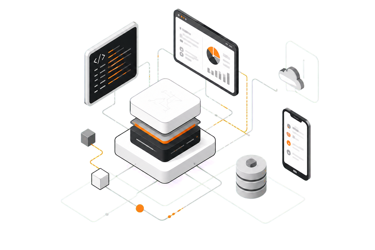 Connected software, cloud, database and infrastructure components in the Zeerek ecosystem